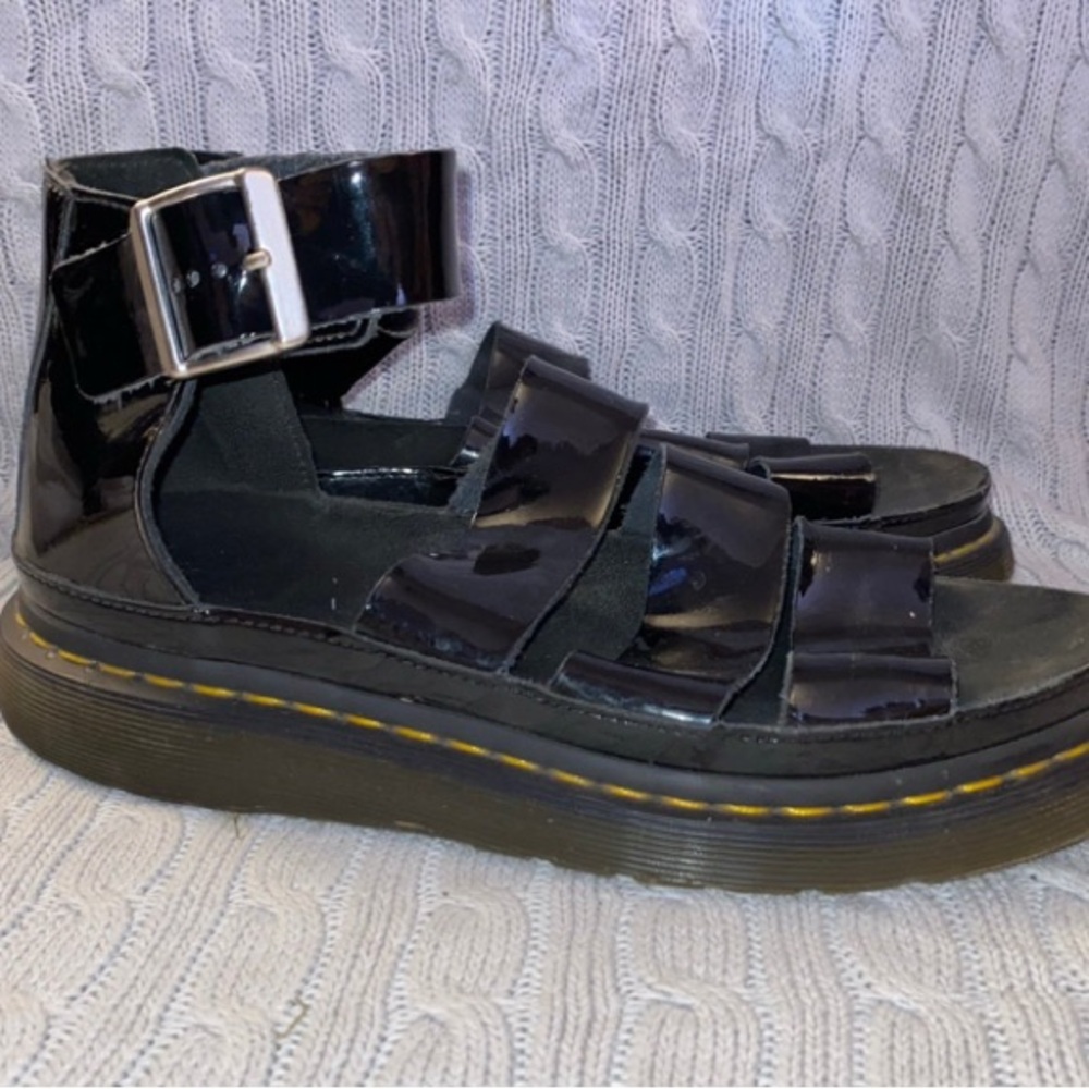 Dr. Martens Black Patent Sandals